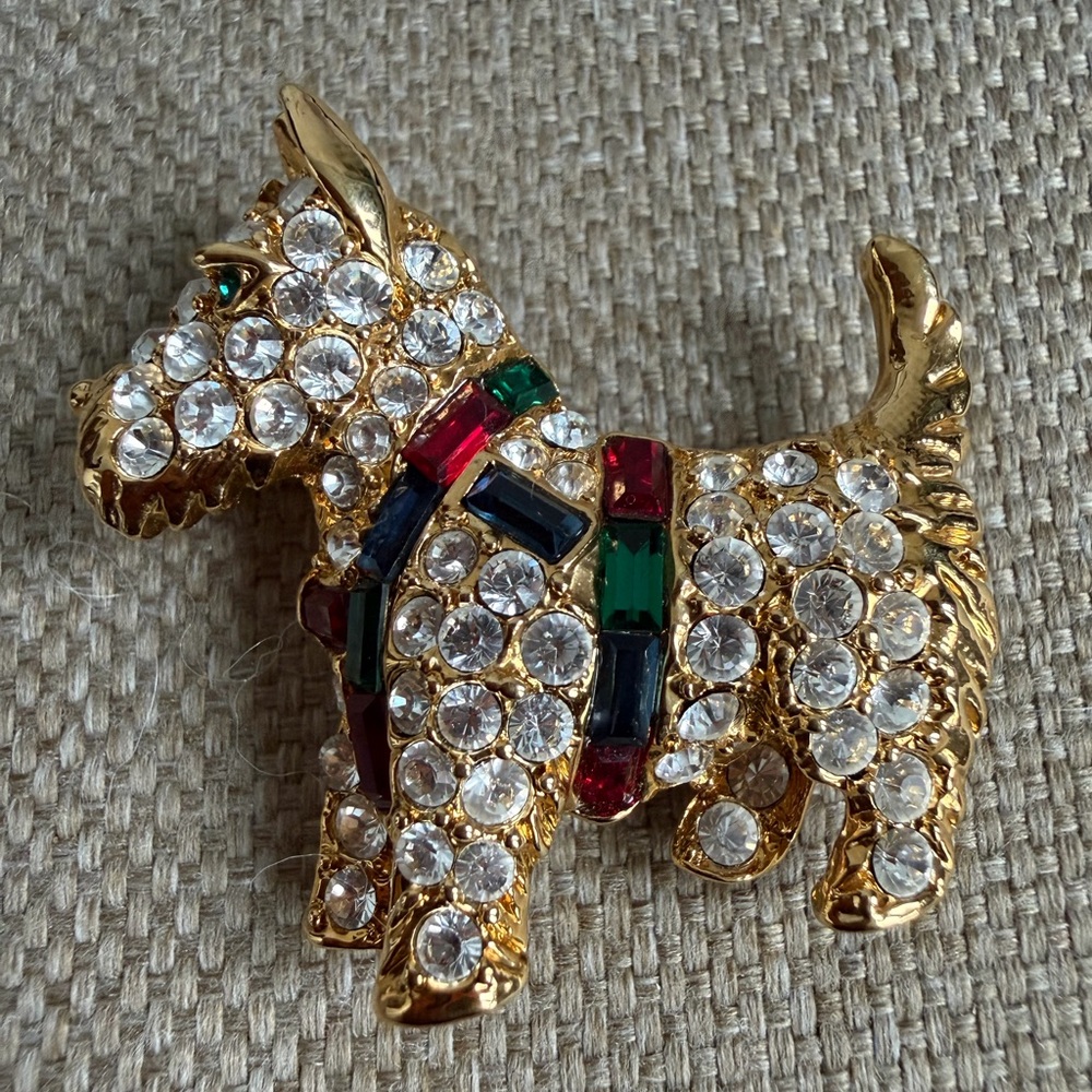 Vtg Kenneth Jay Lane KJL Scottish Terrier Dog Brooch